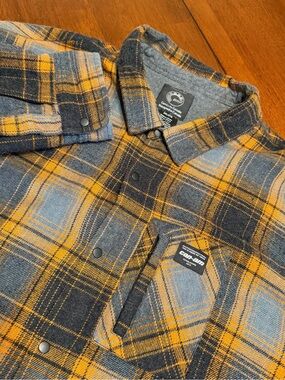 BRP Can-Am Shirt Mens 3XL Plaid Flannel Shacket Snap Front Long Sleeve Casual